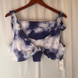 NWT Dippin Daisy plus size blue tie dye bikini set, 2X, 3X